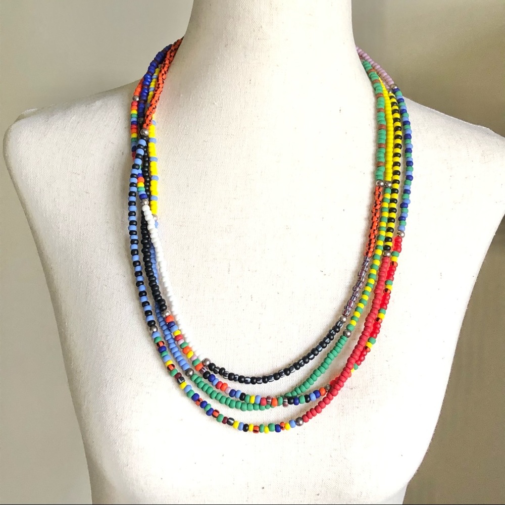 Colorful Bohemian Seed Beads Necklace
